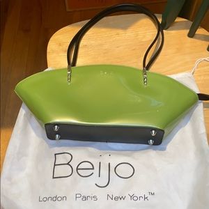 Beijo patent leather green over the moon purse